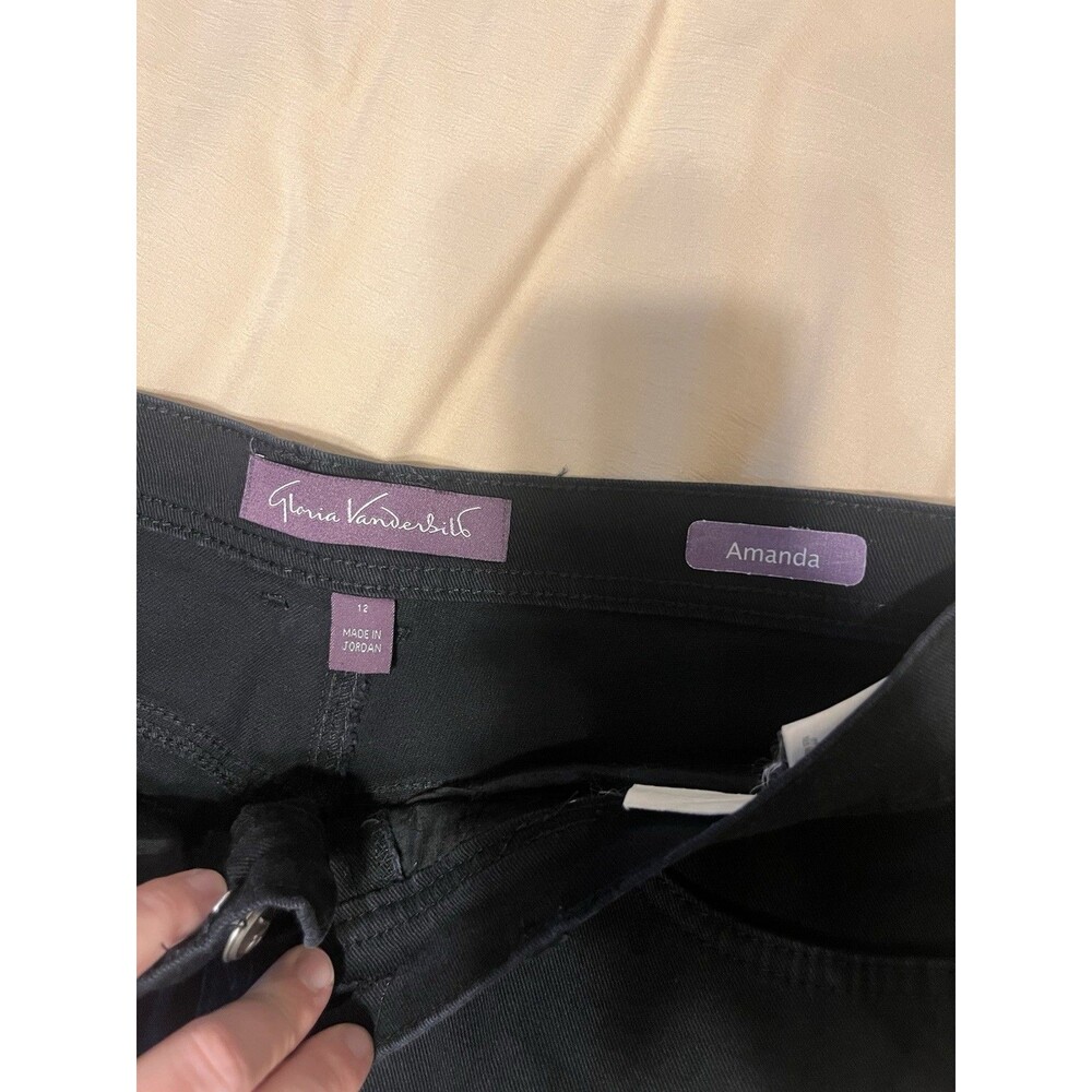 Gloria Vanderbilt Amanda Women's Jeans Size 12 Short Straight Leg Denim Black - Picture 7 of 7